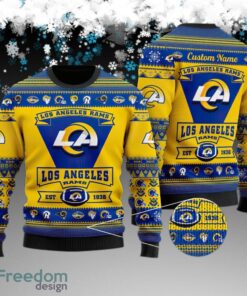 Custom Name Los Angeles Angels Football Team Ugly Xmas Sweater Gift Holidays