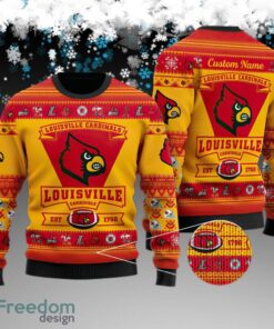 Custom Name Louisville Cardinals Football Team Ugly Xmas Sweater Gift Holidays Custom Name Louisville Cardinals Football Team Ugly Xmas Sweater Gift Holidays