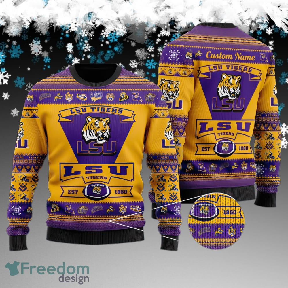 Custom Name LSU Tigers Football Team Knitted Sweater Gift For Christmas image Custom Name LSU Tigers Football Team Knitted Sweater Gift For Christmas - LSU Tigers Football Team Knitted Sweater Gift For Christmas