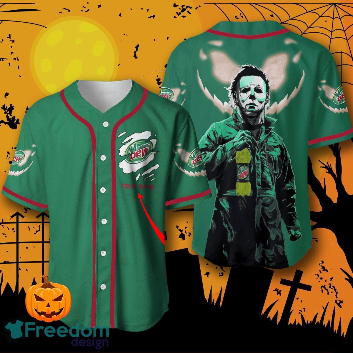 Custom Name Mountain Dew Halloween Baseball Jersey For Men And Women image Custom Name Mountain Dew Halloween Baseball Jersey For Men And Women Product Photo 1