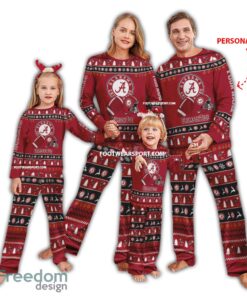 Custom Name New Alabama Crimson Tide Xmas Family Pajamas Set For Men Women Children