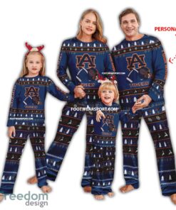 Custom Name New Auburn Tigers Ugly Christmas Pajamas Set Family For Adult