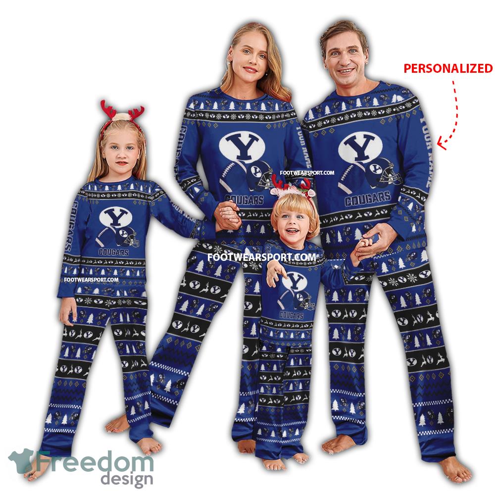 Custom Name New BYU Cougars Christmas Pattern Family Pajamas Set For Men Women Children image Custom Name New BYU Cougars Christmas Pattern Family Pajamas Set For Men Women Children - Custom Name New BYU Cougars Christmas Pattern Family Pajamas Set For Men Women Children