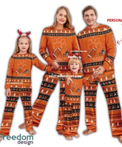 Custom Name New Clemson Tigers Ugly Christmas Family Pajamas Set For Adult