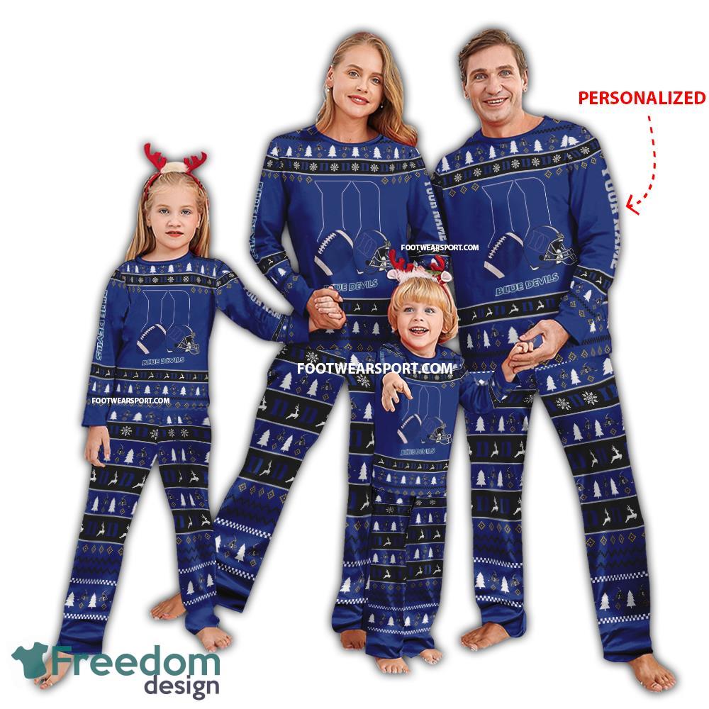 Custom Name New Duke Blue Devils Xmas Family Pajamas Set For Men Women Children image Custom Name New Duke Blue Devils Xmas Family Pajamas Set For Men Women Children - Custom Name New Duke Blue Devils Xmas Family Pajamas Set For Men Women Children