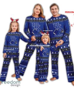 Custom Name New Kentucky Wildcats Christmas Pattern Pajamas Set Family For Men Women Children