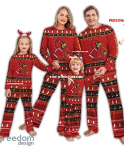 Custom Name New Louisville Cardinals Ugly Christmas Pajamas Set Family For Adult