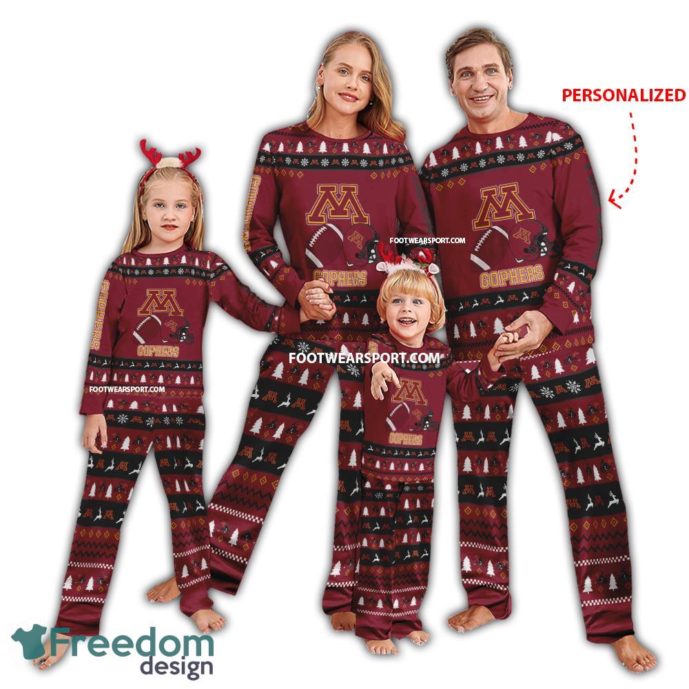 Custom Name New Minnesota Golden Gophers Christmas Pattern Pajamas Set Family For Men Women Children image Custom Name New Minnesota Golden Gophers Christmas Pattern Pajamas Set Family For Men Women Children - Custom Name New Minnesota Golden Gophers Christmas Pattern Pajamas Set Family For Men Women Children