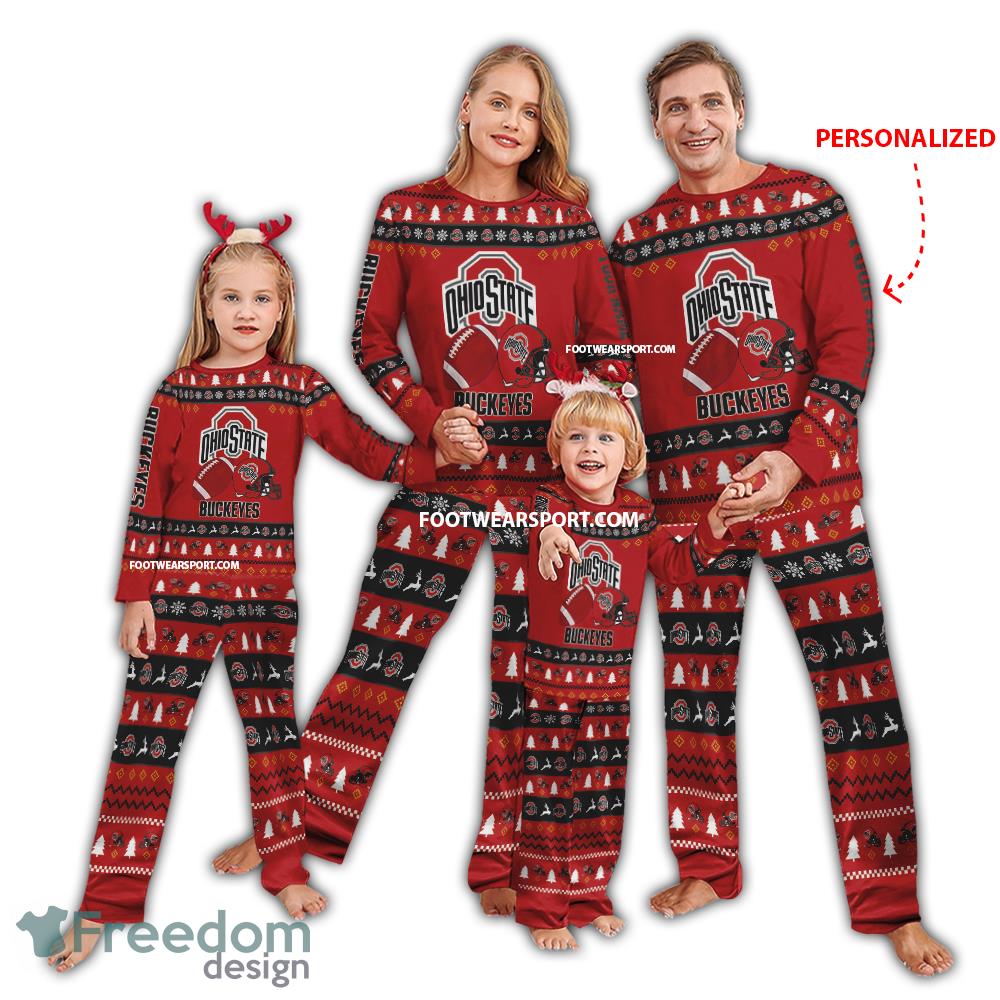 Custom Name New Ohio State Buckeyes Pajamas Set Family Gift Christmas image Custom Name New Ohio State Buckeyes Pajamas Set Family Gift Christmas - Custom Name New Ohio State Buckeyes Pajamas Set Family Gift Christmas