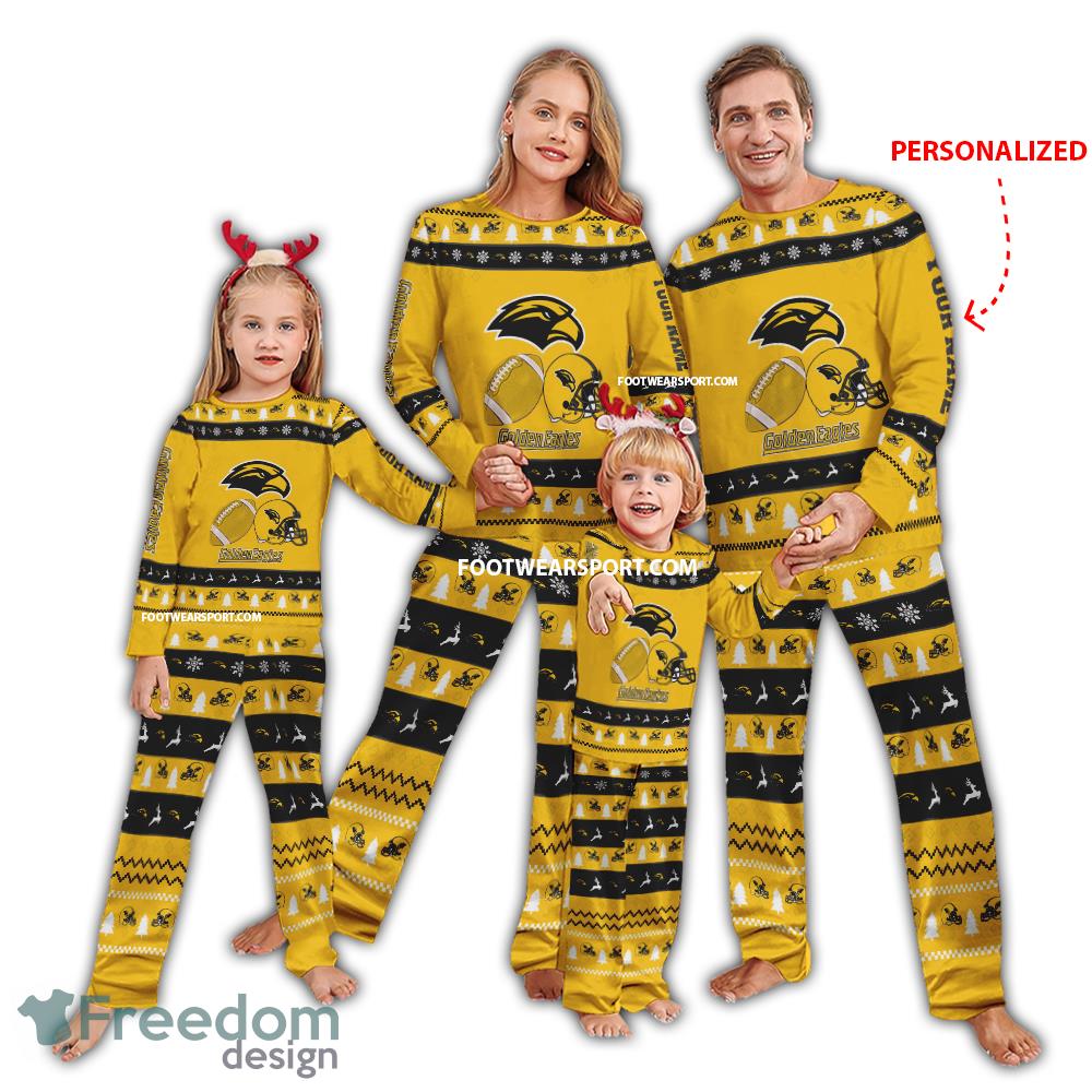 Custom Name New Southern Miss Golden Eagles Xmas Pajamas Set Family For Men Women Children image Custom Name New Southern Miss Golden Eagles Xmas Pajamas Set Family For Men Women Children - Custom Name New Southern Miss Golden Eagles Xmas Pajamas Set Family For Men Women Children