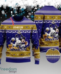 Custom Name NFL Baltimore Ravens Christmas Knitted Christmas Sweater AOP Gift For Adult