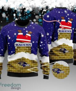 Custom Name NFL Baltimore Ravens Christmas Ugly Christmas 3D Sweater Gift For Men And Women