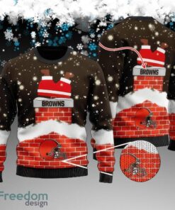 Custom Name NFL Cleveland Browns Christmas Knitted Christmas Sweater Gift For Men And Women