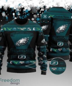 Custom Name Philadelphia Eagles Football Team Ugly Sweater Gift For Christmas
