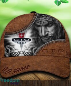 Custom Name Pontiac GTO Car All Over Print Jesus Brown 3D Cap And Hat For Fans Gift