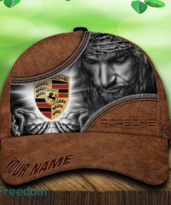 Custom Name Porsche Car All Over Print Jesus Brown 3D Cap And Hat For Fans Gift