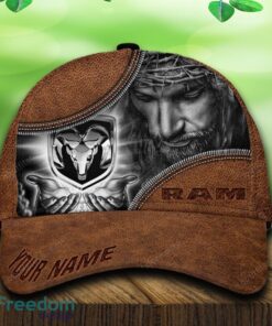 Custom Name Ram truck Car All Over Print Jesus Brown 3D Cap And Hat For Fans Gift