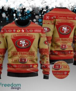 Custom Name San Francisco 49ers Football Team Knitted Christmas Sweater Gift For Men And Women