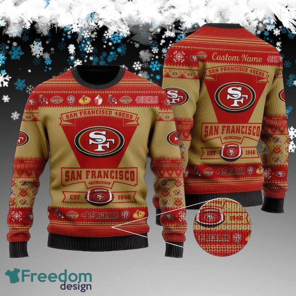 Custom Name San Francisco 49ers Football Team Knitted Christmas Sweater Gift For Men And Women image Custom Name San Francisco 49ers Football Team Knitted Christmas Sweater Gift For Men And Women - San Francisco 49ers Football Team Knitted Christmas Sweater Gift For Men And Women