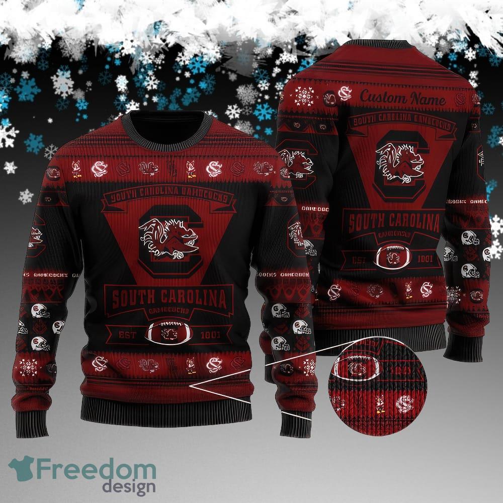 Custom Name South Carolina Gamecocks Football Team Knitted Sweater AOP Gift For Christmas image Custom Name South Carolina Gamecocks Football Team Knitted Sweater AOP Gift For Christmas - South Carolina Gamecocks Football Team Knitted Sweater AOP Gift For Christmas