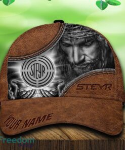 Custom Name Steyr Car All Over Print Jesus Brown 3D Cap And Hat For Fans Gift