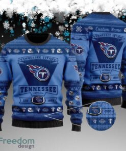 Custom Name Tennessee Titans Football Team Knitted Christmas Sweater Gift For Adult
