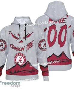 Custom Number And Name Alabama Crimson Tide Grinch Face 3D Hoodie, 3D Tshirt, Sweater AOP For Adult