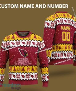 Custom Number And Name Arizona Cardinals Xmas Pattern Ugly Christmas Sweater Gift For Men And Women