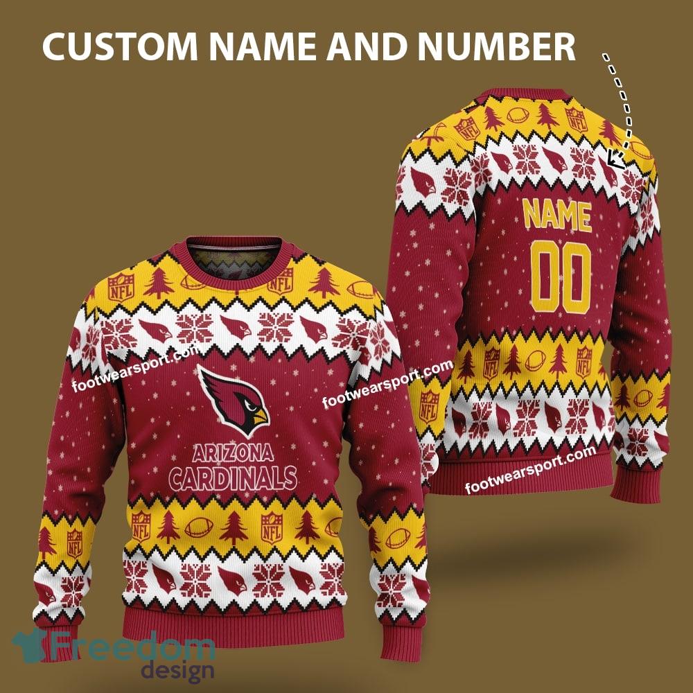 Custom Number And Name Arizona Cardinals Xmas Pattern Ugly Christmas Sweater Gift For Men And Women image Custom Number And Name Arizona Cardinals Xmas Pattern Ugly Christmas Sweater Gift For Men And Women - Custom Number And Name Arizona Cardinals Xmas Pattern Ugly Christmas Sweater Gift For Men And Women
