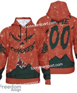 Custom Number And Name Arizona Coyotes Grinch Face 3D Hoodie, 3D Tshirt, Sweater AOP For Fans