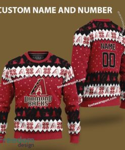 Custom Number And Name Arizona Diamondbacks Xmas Pattern Ugly Christmas Sweater Gift For Men And Women