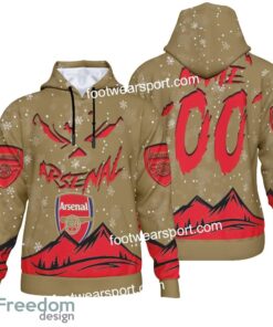 Custom Number And Name Arsenal Grinch Face 3D Hoodie, 3D Tshirt, Sweater AOP For Adult