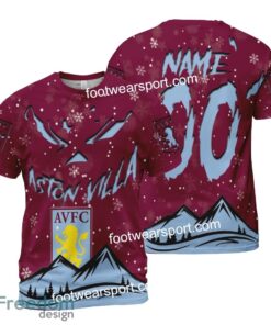 Custom Number And Name Aston Villa Grinch Face 3D Hoodie, 3D Tshirt, Sweater AOP For Men, Women - EPL Aston Villa Grinch Face 3D Hoodie, 3D Tshirt, Sweater AOP Custom Number And Name Photo 2
