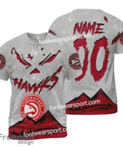Custom Number And Name Atlanta Hawks Grinch Face 3D Hoodie, 3D Tshirt, Sweater AOP For Fans - NBA Atlanta Hawks Grinch Face 3D Hoodie, 3D Tshirt, Sweater AOP Custom Number And Name Photo 2