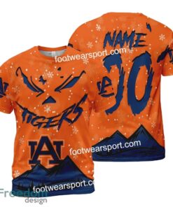 Custom Number And Name Auburn Tigers Grinch Face 3D Hoodie, 3D Tshirt, Sweater AOP For Fans - NCAA Auburn Tigers Grinch Face 3D Hoodie, 3D Tshirt, Sweater AOP Custom Number And Name Photo 2