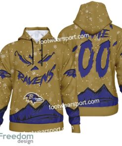 Custom Number And Name Baltimore Ravens Grinch Face 3D Hoodie, 3D Tshirt, Sweater AOP For Men, Women