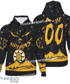 Custom Number And Name Boston Bruins Grinch Face 3D Hoodie, 3D Tshirt, Sweater AOP For Fans