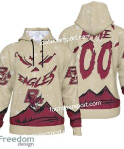 Custom Number And Name Boston College Eagles Grinch Face 3D Hoodie, 3D Tshirt, Sweater AOP For Men, Women