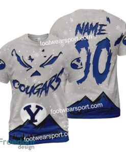 Custom Number And Name BYU Cougars Grinch Face 3D Hoodie, 3D Tshirt, Sweater AOP Gift Holidays - NCAA BYU Cougars Grinch Face 3D Hoodie, 3D Tshirt, Sweater AOP Custom Number And Name Photo 2