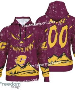 Custom Number And Name Central Michigan Chippewas Grinch Face 3D Hoodie, 3D Tshirt, Sweater AOP For Men, Women