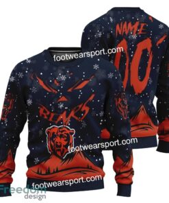 Custom Number And Name Chicago Bears Grinch Face 3D Hoodie, 3D Tshirt, Sweater AOP Gift Holidays - NFL Chicago Bears Grinch Face 3D Hoodie, 3D Tshirt, Sweater AOP Custom Number And Name Photo 3