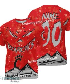 Custom Number And Name Cincinnati Bearcats Grinch Face 3D Hoodie, 3D Tshirt, Sweater AOP For Fans - NCAA Cincinnati Bearcats Grinch Face 3D Hoodie, 3D Tshirt, Sweater AOP Custom Number And Name Photo 2