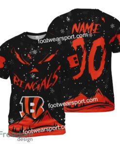 Custom Number And Name Cincinnati Bengals Grinch Face 3D Hoodie, 3D Tshirt, Sweater AOP For Adult - NFL Cincinnati Bengals Grinch Face 3D Hoodie, 3D Tshirt, Sweater AOP Custom Number And Name Photo 2