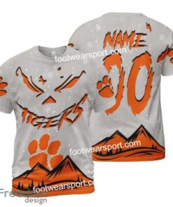 Custom Number And Name Clemson Tigers Grinch Face 3D Hoodie, 3D Tshirt, Sweater AOP Gift Holidays - NCAA Clemson Tigers Grinch Face 3D Hoodie, 3D Tshirt, Sweater AOP Custom Number And Name Photo 2