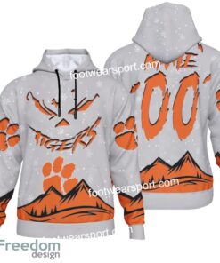 Custom Number And Name Clemson Tigers Grinch Face 3D Hoodie, 3D Tshirt, Sweater AOP Gift Holidays