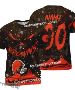 Custom Number And Name Cleveland Browns Grinch Face 3D Hoodie, 3D Tshirt, Sweater AOP For Men, Women - NFL Cleveland Browns Grinch Face 3D Hoodie, 3D Tshirt, Sweater AOP Custom Number And Name Photo 2