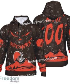 Custom Number And Name Cleveland Browns Grinch Face 3D Hoodie, 3D Tshirt, Sweater AOP For Men, Women