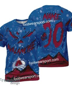 Custom Number And Name Colorado Avalanche Grinch Face 3D Hoodie, 3D Tshirt, Sweater AOP For Fans - NHL Colorado Avalanche Grinch Face 3D Hoodie, 3D Tshirt, Sweater AOP Custom Number And Name Photo 2