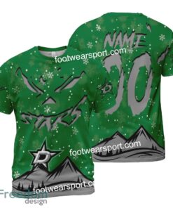 Custom Number And Name Dallas Stars Grinch Face 3D Hoodie, 3D Tshirt, Sweater AOP For Adult - NHL Dallas Stars Grinch Face 3D Hoodie, 3D Tshirt, Sweater AOP Custom Number And Name Photo 2