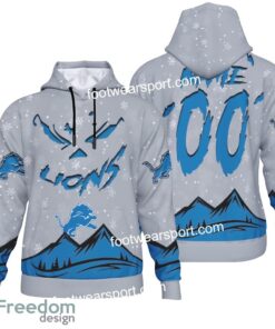 Custom Number And Name Detroit Lions Grinch Face 3D Hoodie, 3D Tshirt, Sweater AOP Gift Holidays